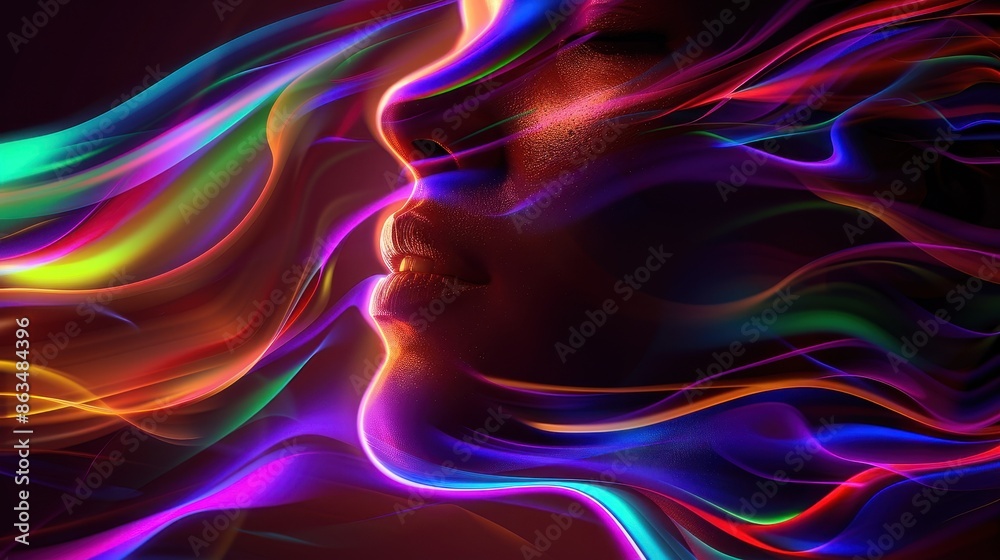 Abstract digital art of a woman's face Abstract digital art of a woman's face