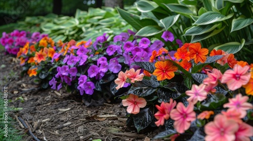 Wallpaper Mural Impatiens Flowers in the Garden Torontodigital.ca