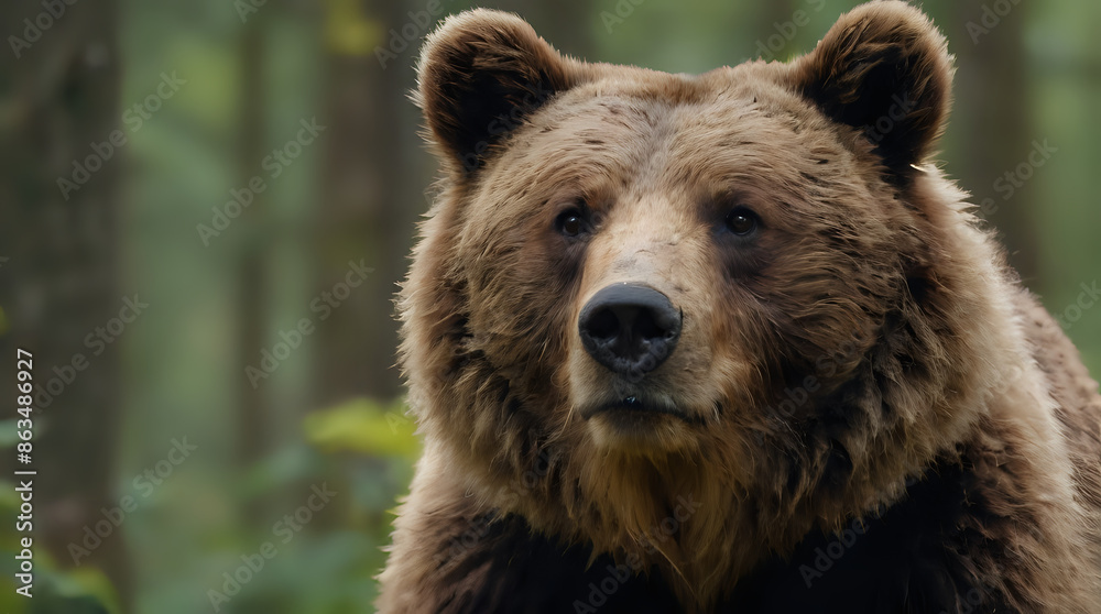 a brown bear that is standing in the woods a brown bear that is standing in the woods