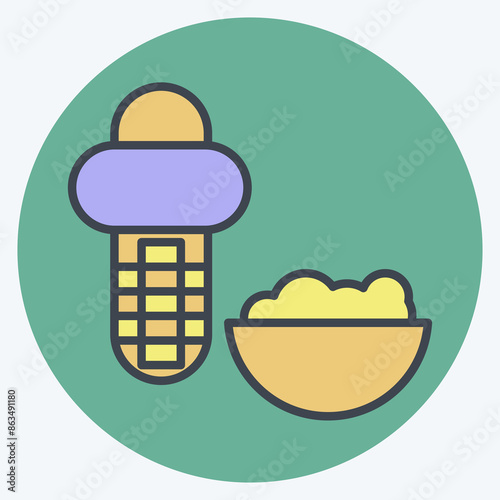 Icon Corn Kerneler. related to Kitchen Tool symbol. color mate style. simple design illustration