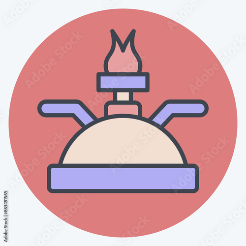 Icon Gas Burner. related to Kitchen Tool symbol. color mate style. simple design illustration