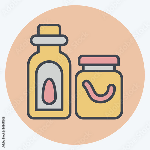 Icon Seasoning. related to Kitchen Tool symbol. color mate style. simple design illustration