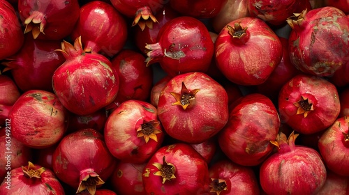 Many fresh ripe pomegranates as background, closeup  © Togrul
