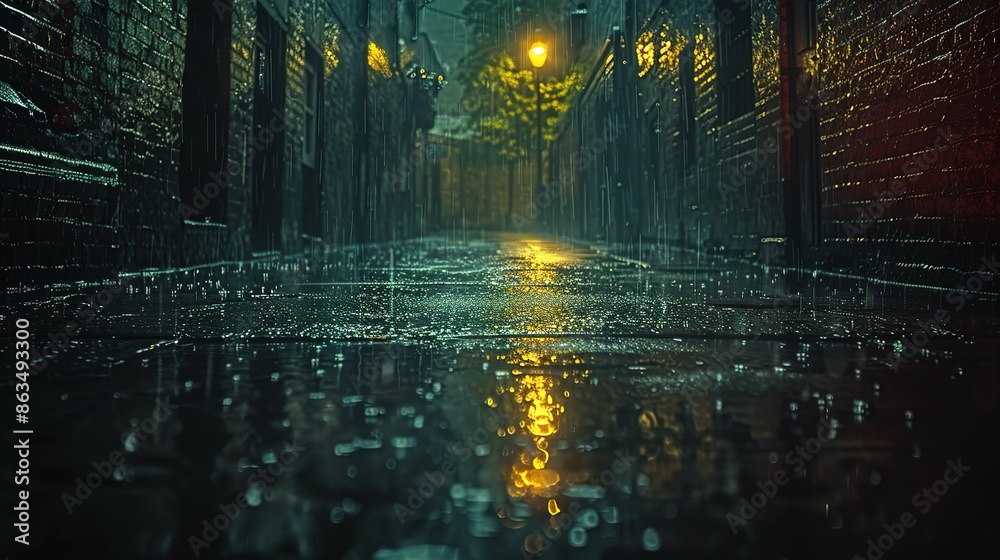Obraz premium Street Corner in the Dead of Night