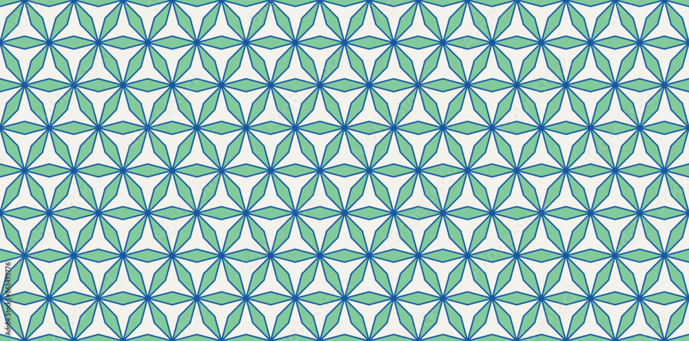 Abstract geometric tile pattern. Seamless beautiful contemporary Nanyang style pavement texture in vector. Art deco pattern for digital and print backdrop. Blue green cream 011 Abstract geometric tile pattern. Seamless beautiful contemporary Nanyang style pavement texture in vector. Art deco pattern for digital and print backdrop. Blue green cream 011