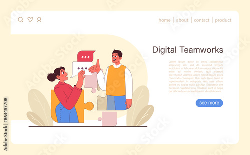 Collaboration concept. Flat vector illustration