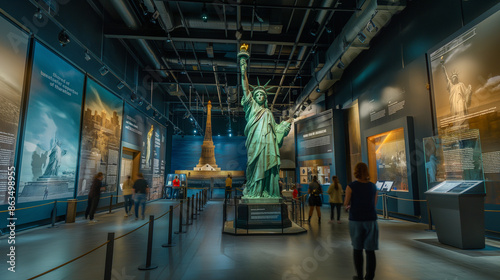 Wallpaper Mural Statue of Liberty Museum - Inside the Statue of Liberty Museum, showcasing exhibits and artifacts, Statue of Liberty, museum, hd, educational with copy space Torontodigital.ca