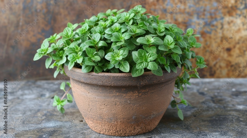 Fototapeta premium Marjoram Plant in Pot 