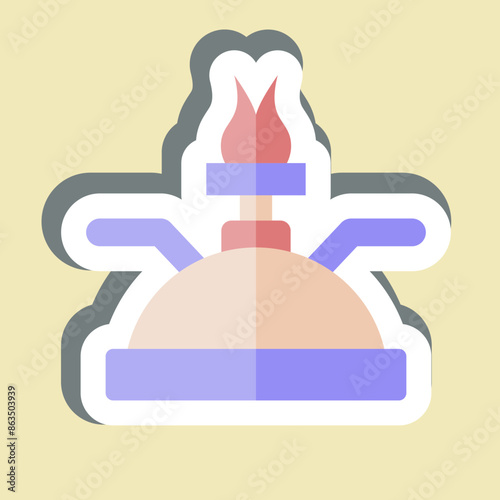 Sticker Gas Burner. related to Kitchen Tool symbol. simple design illustration