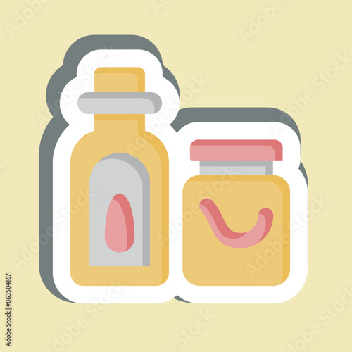 Sticker Seasoning. related to Kitchen Tool symbol. simple design illustration