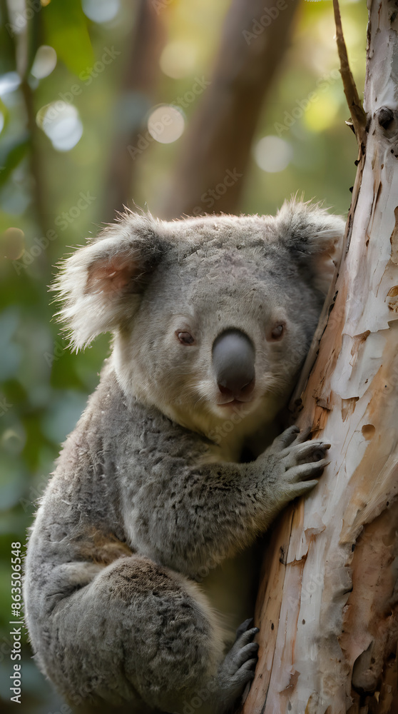Obraz premium a koala bear that is sitting on a tree