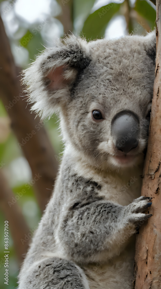 Naklejka premium a koala bear that is sitting on a tree