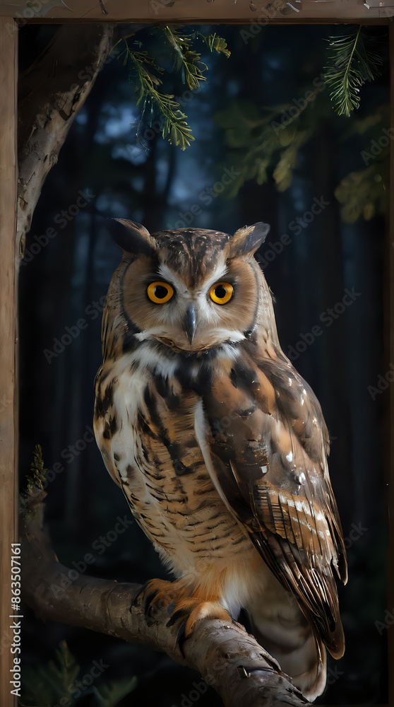 a picture of an owl sitting on a branch a picture of an owl sitting on a branch