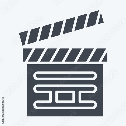 Icon Clapper Board. related to Cinema symbol. glyph style. simple design illustration