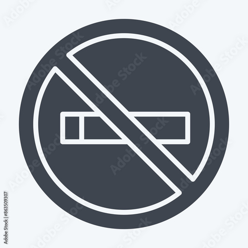 Icon No Smoking. related to Cinema symbol. glyph style. simple design illustration