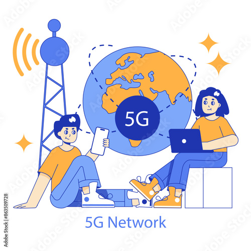 hyperconnectivity. Flat Vector Illustration