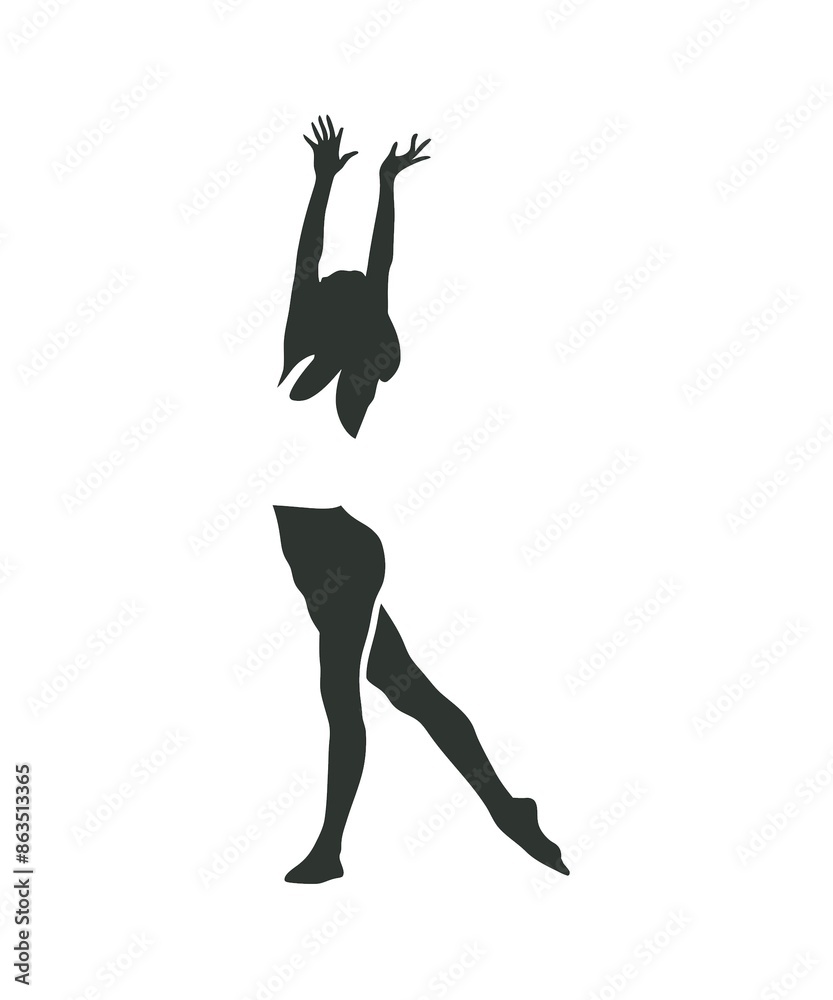 Fototapeta premium posture ballet dancer grace detailed silhouette