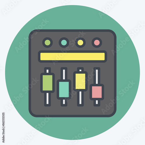 Icon Equalizer. related to Cinema symbol. color mate style. simple design illustration