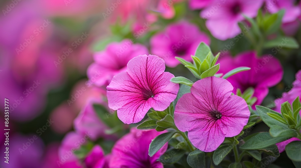 Petunia Flowers in the Garden 