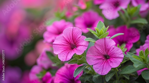 Petunia Flowers in the Garden 