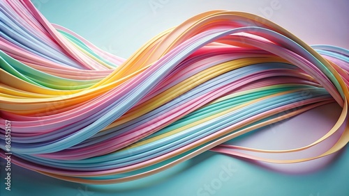 Colorful abstract flowing ribbons in soft pastel colors, ribbons, abstract, flowing, colorful, pastel, soft, vibrant