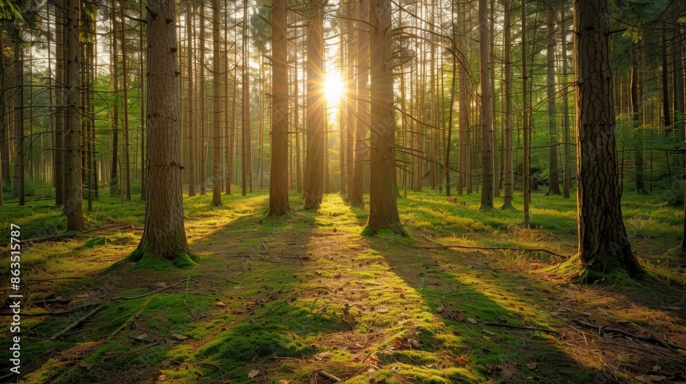 Obraz premium Pine Trees in the Forest -