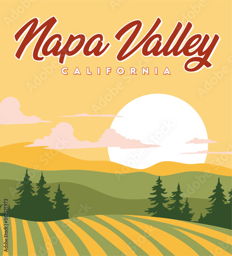 napa valley california with beautiful sky
