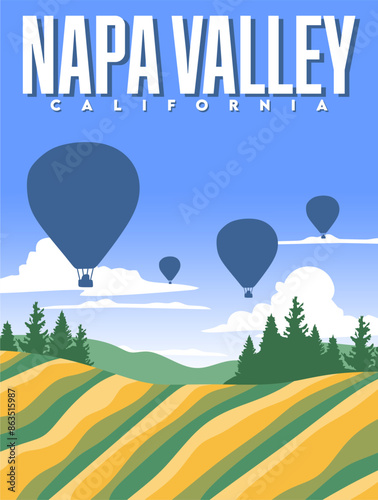 napa valley california with beautiful sky