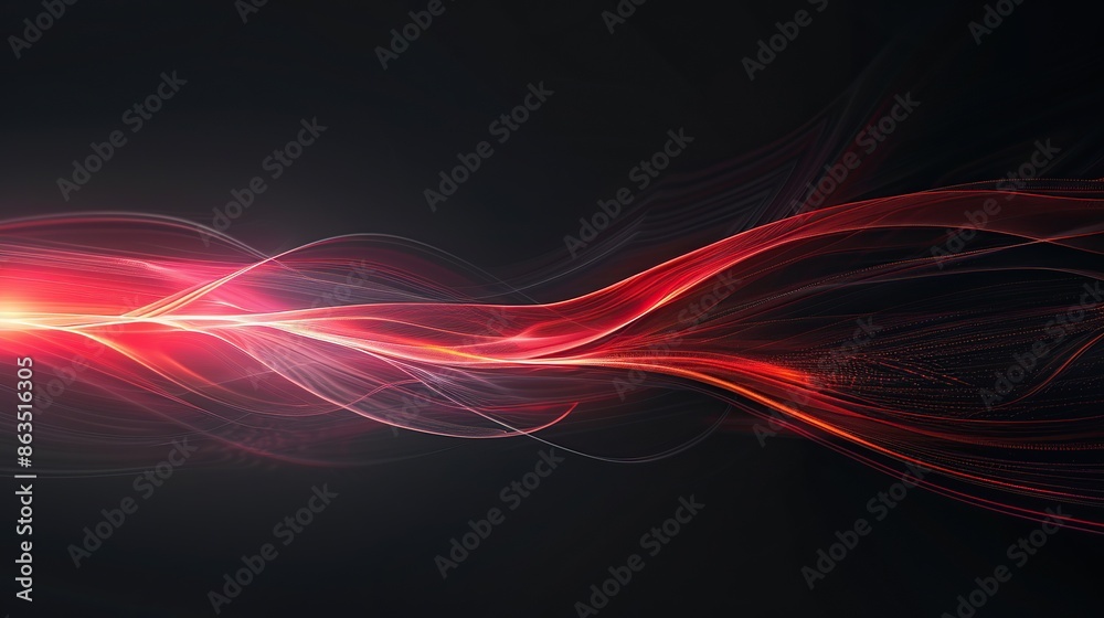 A red and black fabric with a wave pattern, Generate AI. A red and black fabric with a wave pattern, Generate AI.