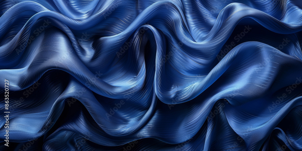 navy blue elegant abstract background silk satin fabric nice folds beautiful dark blue background wavy lines copy space navy blue elegant abstract background silk satin fabric nice folds beautiful dark blue background wavy lines copy space