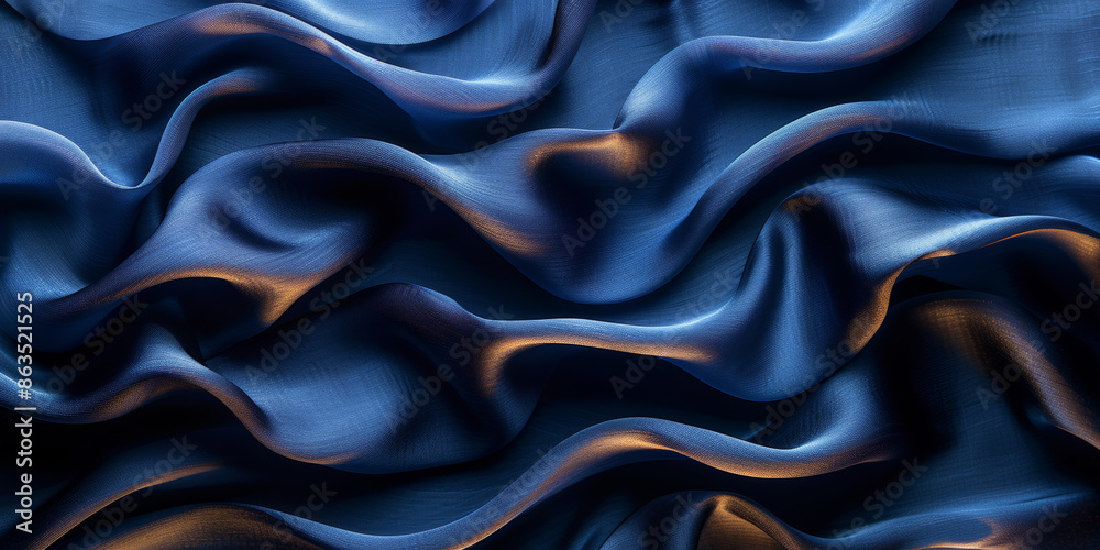 navy blue elegant abstract background silk satin fabric nice folds beautiful dark blue background wavy lines copy space navy blue elegant abstract background silk satin fabric nice folds beautiful dark blue background wavy lines copy space