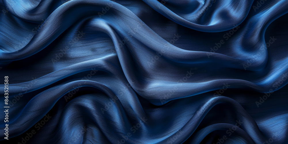 navy blue elegant abstract background silk satin fabric nice folds beautiful dark blue background wavy lines copy space navy blue elegant abstract background silk satin fabric nice folds beautiful dark blue background wavy lines copy space