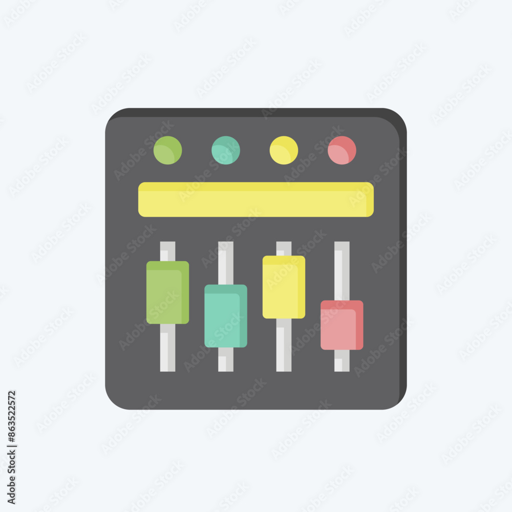 Icon Equalizer. related to Cinema symbol. flat style. simple design illustration Icon Equalizer. related to Cinema symbol. flat style. simple design illustration