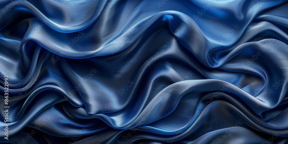 navy blue elegant abstract background silk satin fabric nice folds beautiful dark blue background wavy lines copy space navy blue elegant abstract background silk satin fabric nice folds beautiful dark blue background wavy lines copy space