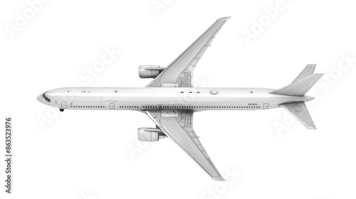 Wallpaper Mural Wide body passenger airliner flying on transparent background Torontodigital.ca