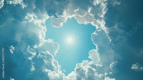 雲の隙間から見える青空 photo