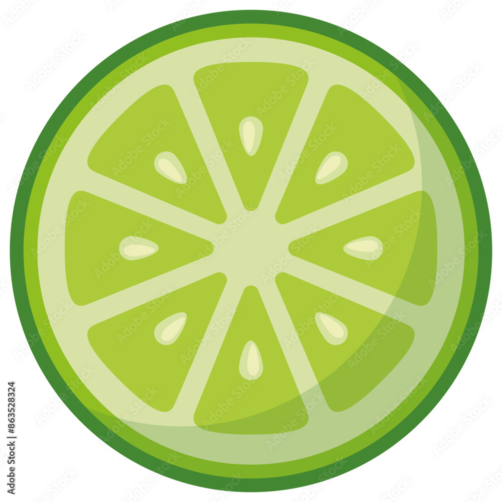Lime slice flat icon isolated on white background. Lime slice flat icon isolated on white background.