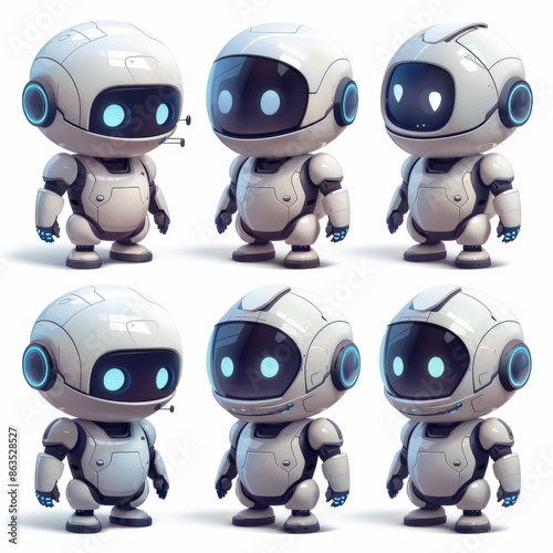 Futuristic Humanoid Robots in Sync