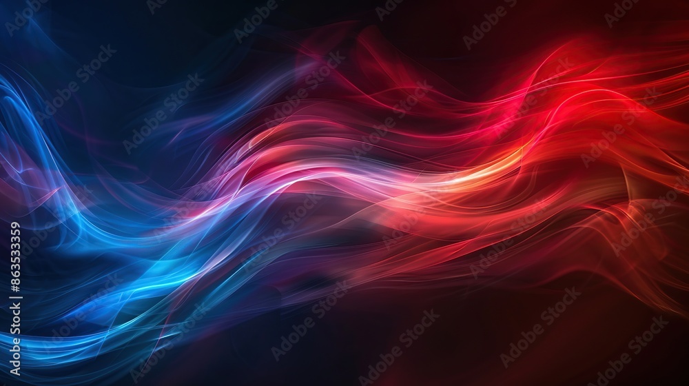 A colorful, abstract painting with blue and red swirls A colorful, abstract painting with blue and red swirls