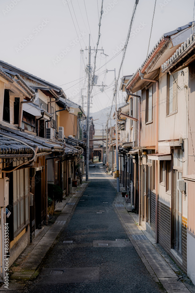 Amazing view of Japanese Houses at small roadway or Alley in Maizuru, Kyoto, Japan Amazing view of Japanese Houses at small roadway or Alley in Maizuru, Kyoto, Japan