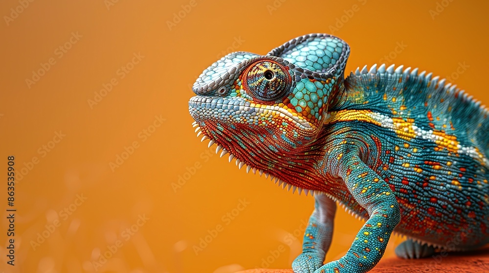 Obraz premium Dynamic Chameleon Shouting Out a Message