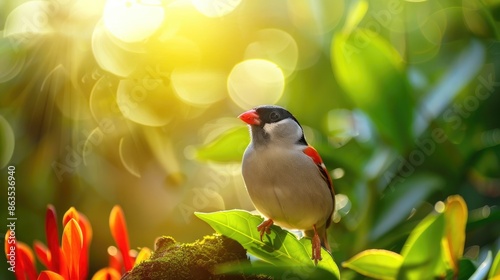 Beautiful Nature Bird Java Sparrow photo