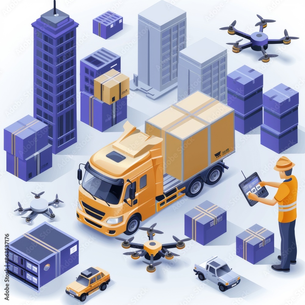 Modern Logistics: Drones and Trucks in Action Smart Logistics: Drones and Trucking Solutions Advanced Delivery Systems: Drones and Trucks in Transit Modern Logistics: Drones and Trucks in Action Smart Logistics: Drones and Trucking Solutions Advanced Delivery Systems: Drones and Trucks in Transit