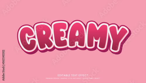 creamy editable food text effect template 3d bold typography style, food logo and fast food brand