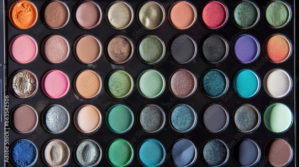 Professional eye shadow palette in a set with various colors Professional eye shadow palette in a set with various colors