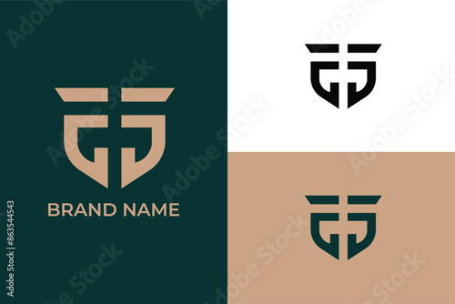 letter GG shield icon abstract vector, letter GG sword shield logo, letter DD shield sword logo, letter GG warrior shield badge, letter G jet aviation logo, suitable for security and airline business 