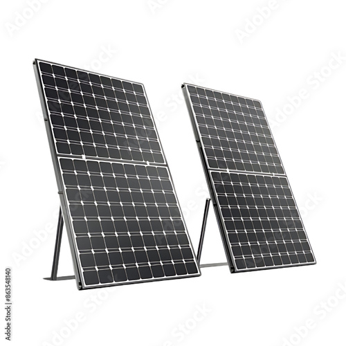 solar panel isolated on white photo