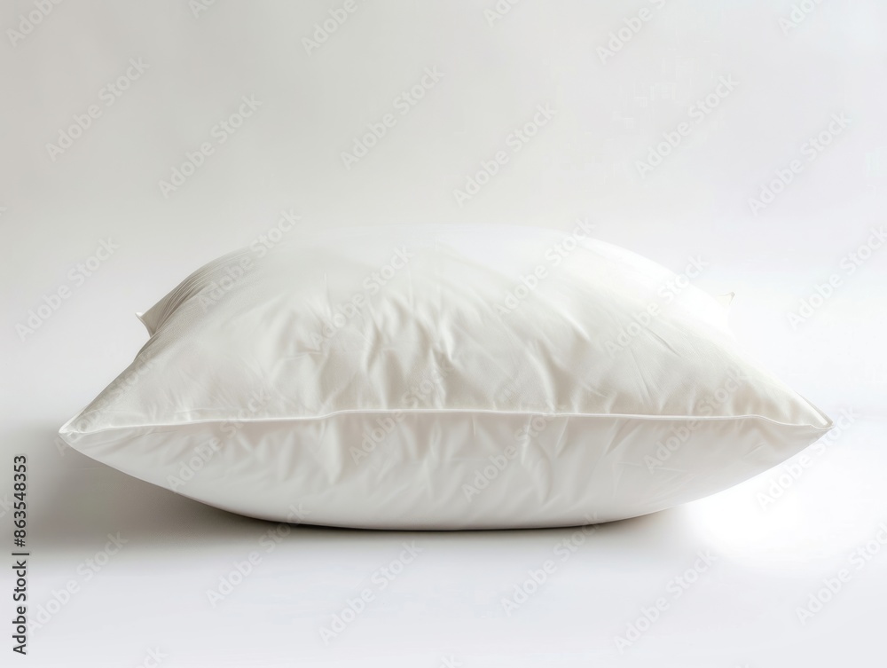 A white cotton pillow on a white background A white cotton pillow on a white background