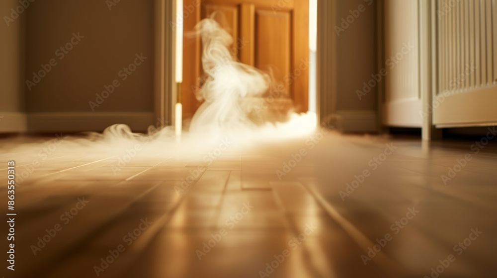 Intense Fire Hazard: Smoke Billowing under Door in Family Home Intense Fire Hazard: Smoke Billowing under Door in Family Home