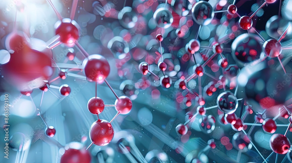 3d illustration of molecules forming a complex structure 3d illustration of molecules forming a complex structure